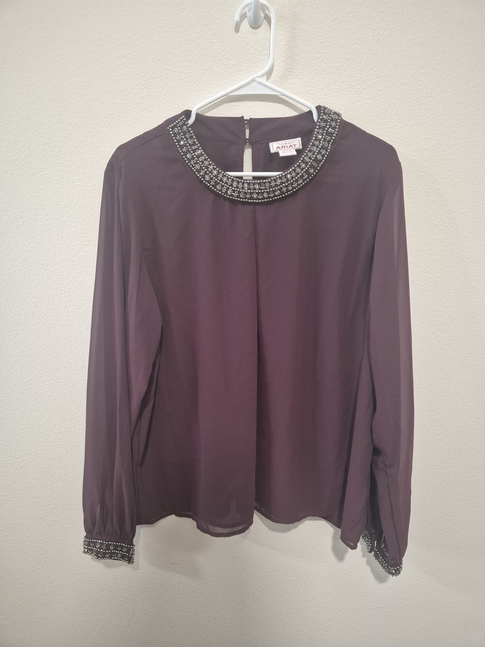 Ariat Beaded Plum Long-Sleeve Blouse
